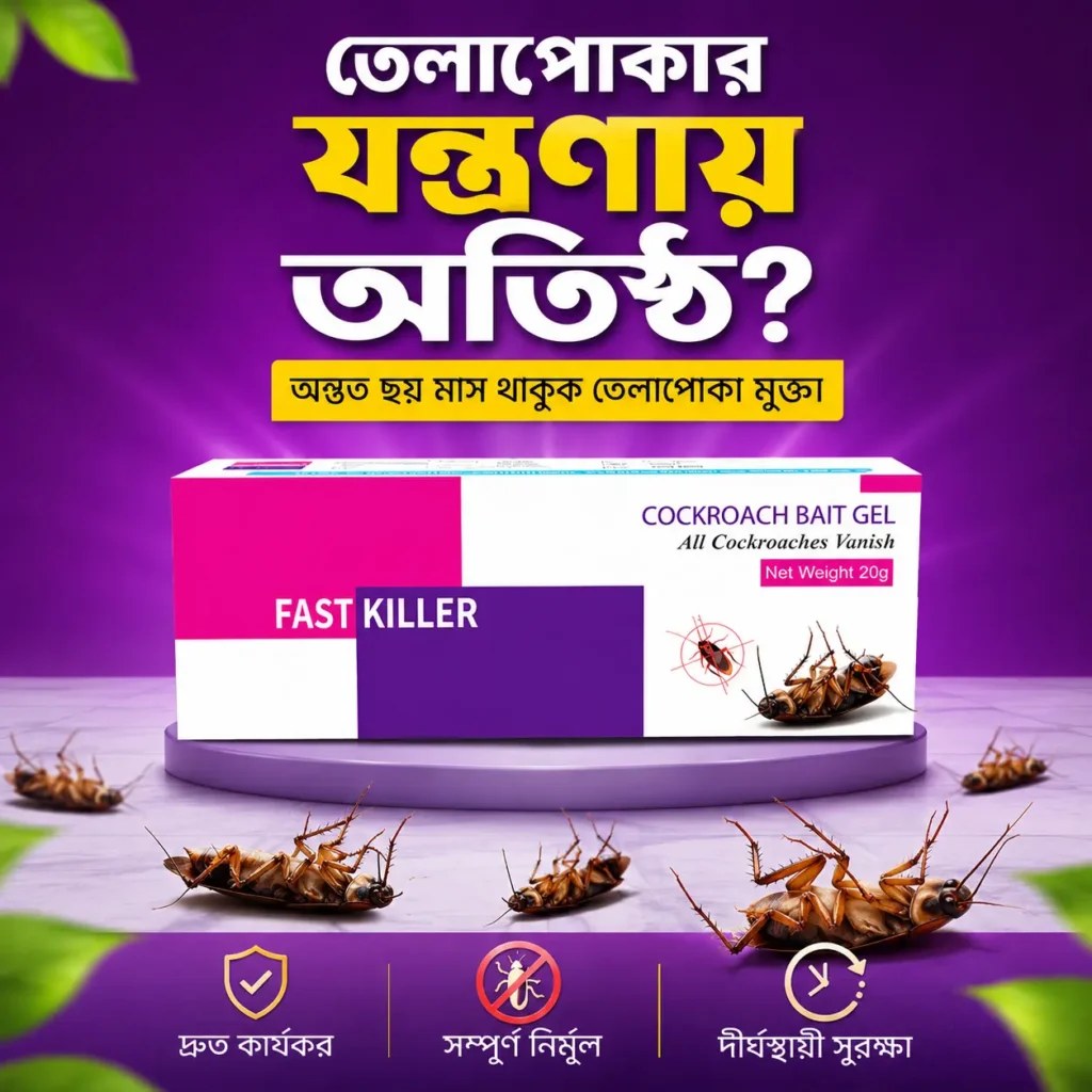 তেলাপোকা নিয়ন্ত্রণে সহজ সমাধান ১ পিচ
